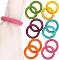 CLEENTABLE Napkin Rings Set of 12 - Epoxy Resin Napkin Holder Cuffs for Dinner Table Décor - Farmhouse Modern Serviette Rings for Weddings, Parties, Receptions, Banquets, Daily Use (Pastel)