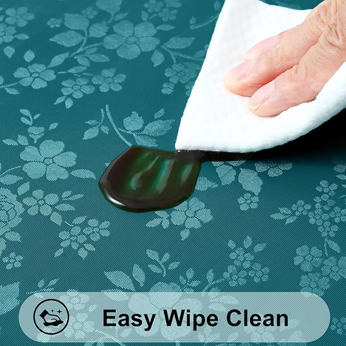 Smiry Rectangle Table Cloth, Waterproof Heavy Duty Vinyl Tablecloths, Wipeable Washable Table Cover for Kitchen and Dining Room (Emerald Green, 54" X 78")