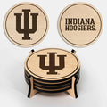 LazerEdge Indiana Hoosiers Wooden Coaster Set - Maple Wood - Officially Licensed Product - 4-Pack