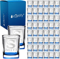 Personalized Square Shot Glasses Set of 50 Blue Bottom 2oz Engraved Initial and Name Custom Gifts, Weddings, Birthdays, Party, Event, Decorations