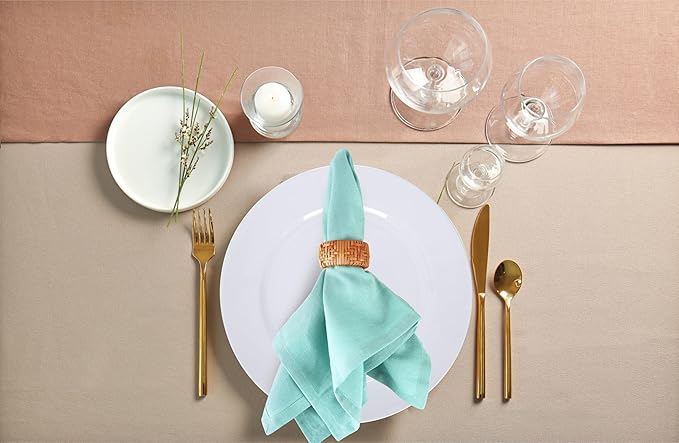12-Piece Hand Woven Napkin Ring - Farmhouse Rustic Serviette Holder for Dining, Easter, Birthday, Thanksgiving, Christmas & Party Décor - Fall Rustic Rings, Napkin Holder Buckles(Brown) - CLEENTABLE