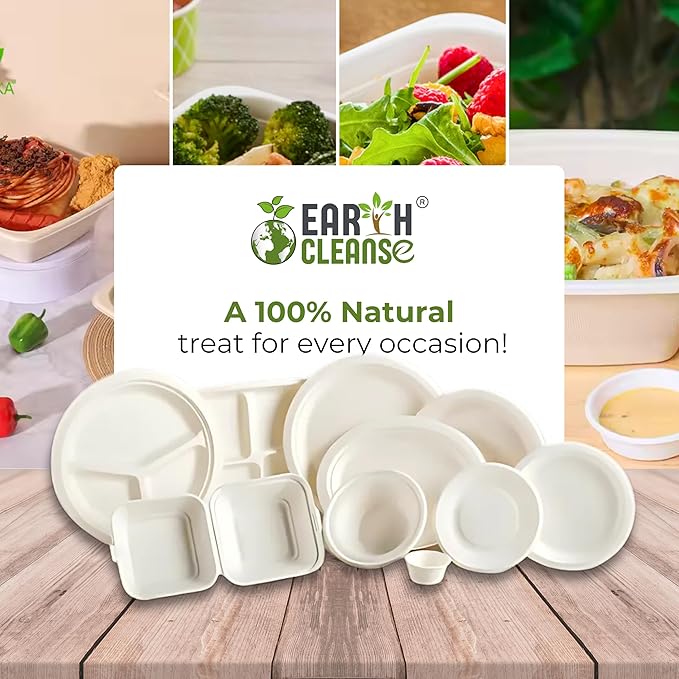 6 oz Paper Bowls [200 Pack] – Heavy-Duty Disposable Sugarcane Bowls, Made from Bagasse, Microwave & Leak-Resistant – Great for Cereal, Salad, Snacks, and Soups