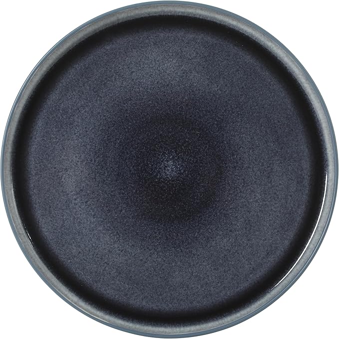Gibson Elite Tahoe Sunset 12-Piece Reactive Stoneware Dinnerware Set – Matte Exterior & Shiny Interior Plates and Bowls, Durable Everyday Dish Set, Microwave & Dishwasher Safe - Blue