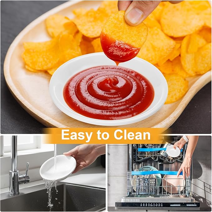 Mimorou 100 Pcs Soy Sauce Dish White Dipping Bowls Bulk, 1.2 oz Asian Small Sauce Bowls for Sushi, Ketchup, Vinegar, Olive Oil, Soy, Spices, BBQ Chip and Dip Serving Bowl Set Gift (Resin)