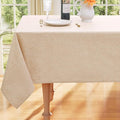 Smiry Rectangle Faux Champagne Table Cloth, Waterproof Burlap Fabric Tablecloth, Washable Decorative Farmhouse Table Covers for Kitchen, Dining, Parties, 60x120, Champagne