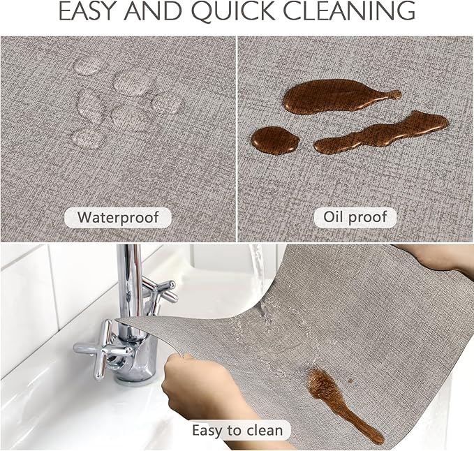 Faux Leather Placemats Set of 8 Washable PU Table mats for Kitchen Table - Heat Resistant, Waterproof, Easy Clean, Anti Slip 11.8" x 17" (Light Brown-8 Pack)