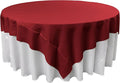 LA Linen Polyester Poplin Washable Square Tablecloth, Stain and Wrinkle Resistant Table Cover 72x72, Fabric Table Cloth for Dinning, Kitchen, Party, Holiday 72 by 72-Inch, Cranberry