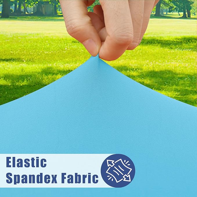 Spandex 4 Foot Rectangle Table Cloth 2 Pack, Elastic Fitted Tablecloths for Picnic, Stretch Washable Patio Table Cover for Outdoor, Camping, Banquet and Parties (Blue Mist, 30"x48")