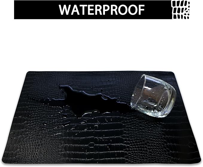 Set of 8 Faux Leather Placemats, PU Table Mats, Waterproof, Stain Resistant, Heat Resistant, Easy to Clean for Kitchen Dining Table,Conference Table