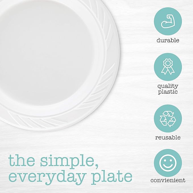 800 Count Disposable 6 Inch White Plastic Dessert Plates
