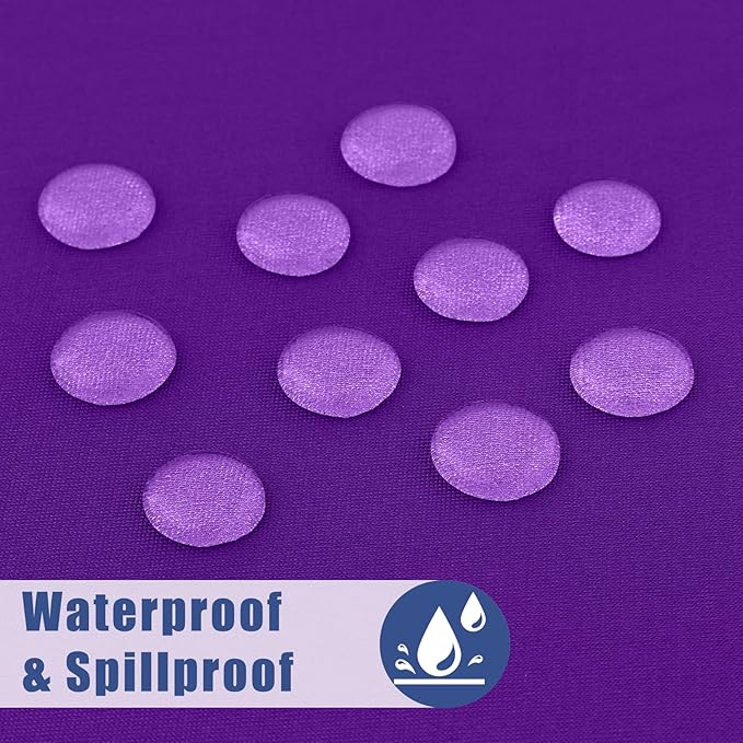 Spandex 8 Foot Rectangle Table Cloth 2 Pack, Elastic Fitted Tablecloths for Picnic, Stretch Washable Patio Table Cover for Outdoor, Camping, Banquet and Parties (Purple, 30"x96")
