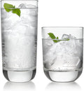 Libbey Drinking Glasses Polaris Tumbler and Rocks Set of 16, Clear, Sturdy Drinkware Glasses Set, Kitchen Glassware for Cocktails, Soda, and More