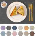 Faux Leather Placemats Set of 8 Washable PU Table mats for Kitchen Table - Heat Resistant, Waterproof, Easy Clean, Anti Slip 11.8" x 17" (Dark Grey-8 Pack)