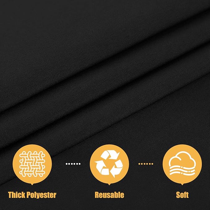 Smiry Rectangle Table Cloth, Waterproof Anti-Scratch Polyester Tablecloth, Decorative Washable Fabric Table Cover for Dining, Buffet, Parties and Outdoor, 54x78, Black