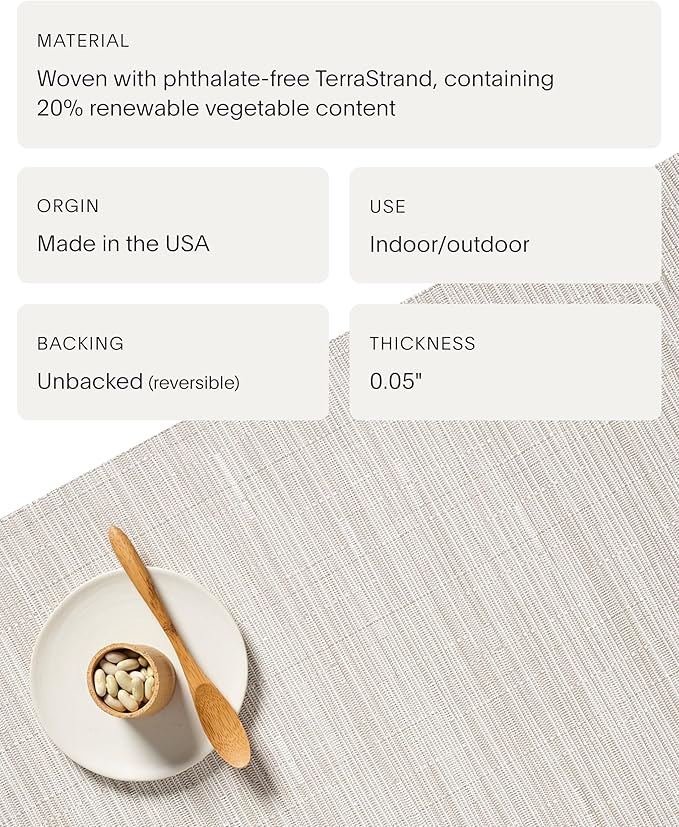Chilewich Bamboo Placemats Set of 4 - Round Woven Placemats - Reusable, Stain-Resistant, Indoor/Outdoor Tabletop Protection - 15" - Coconut