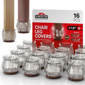 16 PCS Chair Leg Floor Protectors with Felt Pads X-Protector - 1.4" - 1.8" - Furniture Pads for Hardwood Floors - Clear Chair Pads - Floor Protectors for Chairs - Brown Chair Leg Covers!