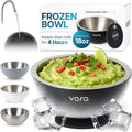 Vora 18oz Dip Chiller Bowl | Black Stainless Steel Chilled Dip Bowl for Dips, Guacamole, Hummus, Salsa | Insulated Serving Dishes with Easiest Water Fill & Refillable Chamber