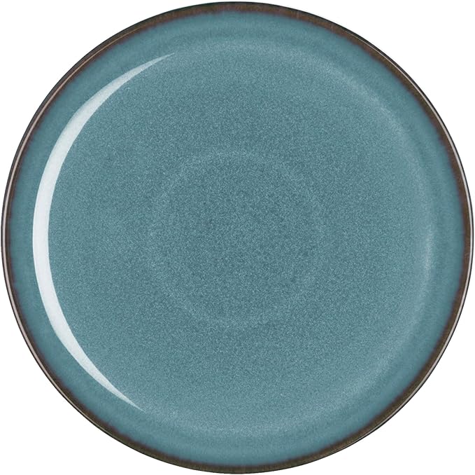 Denby - Azure Coupe Dinner Plate - 10.25in Single Large Dinnerware, Lunch Plates For Everyday Use - Blue Ceramic Stoneware Tableware - Dishwasher & Microwave Safe - Scratch Resistant