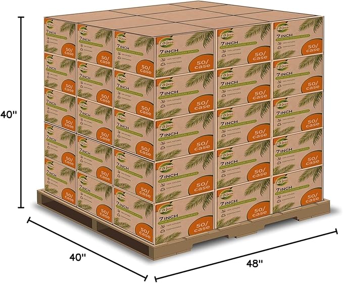 Raj Palm Leaf Plates Bulk [50-Pack] 7" Square Plates(200 CASES - 10,000 PACK) like Bamboo plates Disposable, Strong, Decorative Compostable Tableware for weddings, Lunch, Dinner, Birthday etc