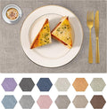Faux Leather Placemats Set of 8 Washable PU Table mats for Kitchen Table - Heat Resistant, Waterproof, Easy Clean, Anti Slip 11.8" x 17" (Light Brown-8 Pack)