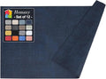 Homaxy Faux Leather Heat Resistant Placemats for Dining Table Set of 12, Waterproof Wipeable Washable PU Table Mats, Easy to Clean Anti-Slip Place Mats, 11.8" x 17", Navy Blue