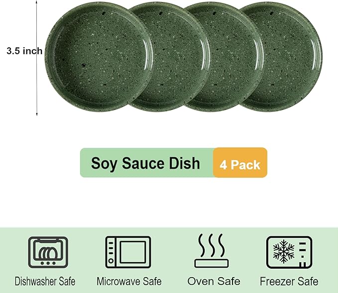 Dipping Bowls Set of 4, 2462°F High-Fired Ceramic Small Bowls for Dips, Olive Oil & Sauce, Elevates Table Setting, Idea for BBQ,Afternoon Tea,Entertaining,Housewarming & Holiday Gifts