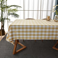 Gingham Table Cloth for Square Tables Yellow Checkered Plaid Tablecloth Heavy Duty Cotton Blend Washable & Wrinkle Table Cover for Outdoor Kitchen Dining Picnic Camping (52x52 Inch)