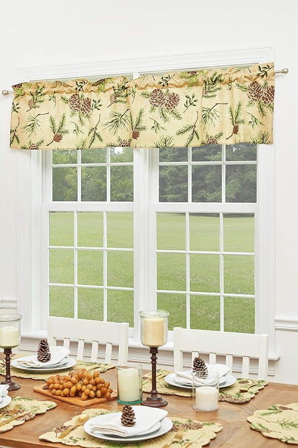 C&F Home Woodland Retreat Pinecone & Pine Needles 100% Cotton Round Scalloped 17" Single Placemat All Seasons Fall Autumn Harvest Summer Lodge Log Cabin Reversible Machine Washable Kitchen Dining