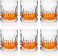 Whiskey Glasses Set of 6, 11oz Old Fashioned Cocktail Glasses, Lead-free Crystal Scotch Bourbon Glass, Whiskey Tumblers for Scotch Bourbon