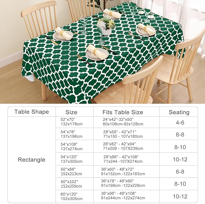 Smiry Square Table Cloth, Waterproof Vinyl Tablecloth with Flannel Backing for Square Tables, Wipeable Spillproof Plastic Tablecloths for Dining, Camping, Indoor and Outdoor (54"x54", Emerald Green)