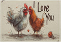 Rural Rooster Placemat Set, Vintage Farmhouse Funny Colorful Hand Drawn Watercolor Line Sketch Chicken Pattern Home Decor Linen Table Mats for Dining Room Kitchen Party (17x12in) x6P