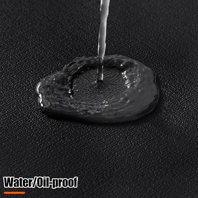 Homaxy Round Faux Leather Placemats and Coasters, Washable Dual-Side Table Mats, Wipeable Heat-Resistant Dining Place Mats for Outdoor and Indoor, Set of 4, Diameter 13 and 3.93 inch, Black