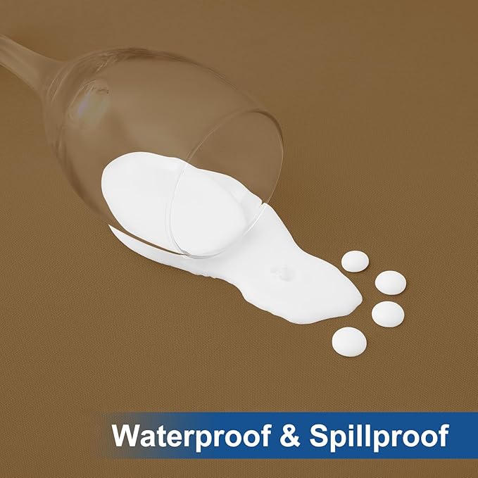 homing 2 Pack Rectangle Table Cloth, Elastic Fitted Fabric Tablecloth Fits for 6 Foot Folding Tables, Washable Table Cover for Picnic, Camping, Indoor & Outdoor (Brown, 30" x 72")