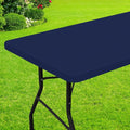 Smiry Rectangle Picnic Table Cloth, Waterproof Elastic Fitted Tablecloths for 4 Foot Tables, Washable Polyester Table Cover for Camping, Indoor and Outdoor (Navy, 30"x48")