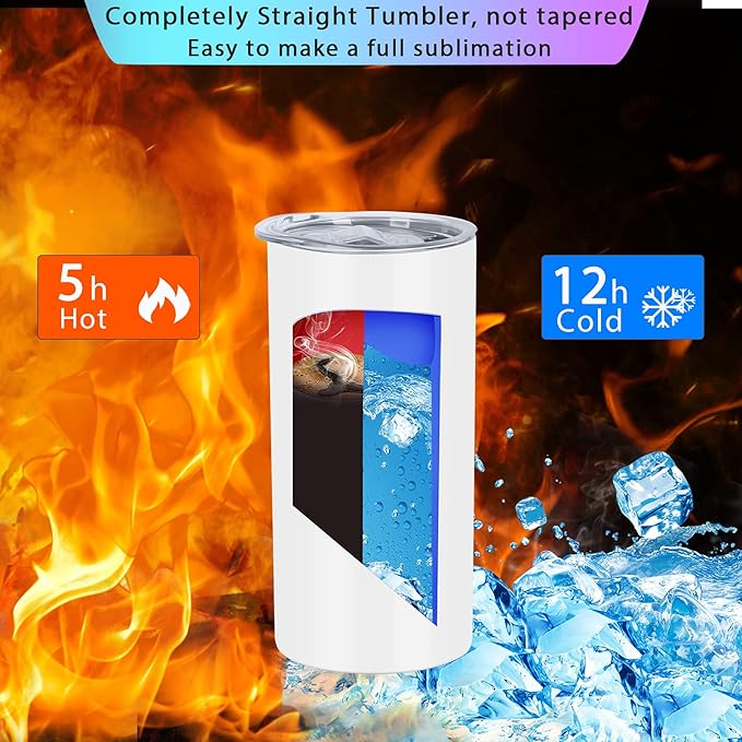 15 Oz Sublimation Tumblers Blank (8 Pack), Skinny Straight Kids Sublimation Tumblers Bulk, Individually Gift Boxed,