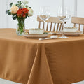 maxmill Fall Tablecloth Waterproof Spillproof Wrinkle Resistant Soft Weaved Texture Design Table Cloth for Harvest Thanksgiving Dinner Parties Indoor and Outdoor Use, Square 52 x 70 Inch, Amber