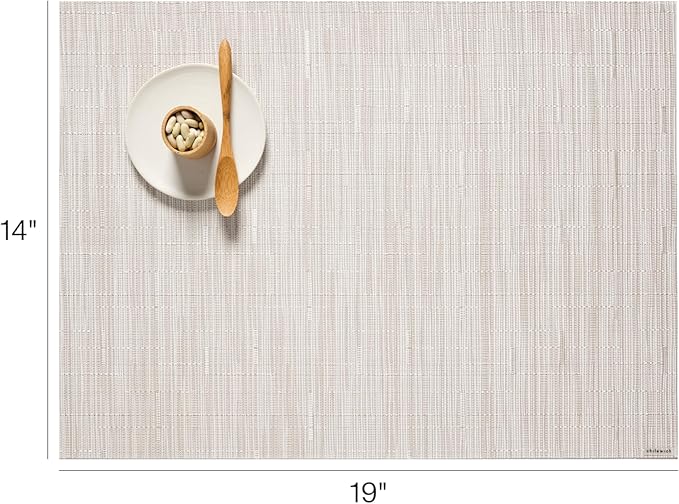 Chilewich Bamboo Placemats Set of 4 - Woven Rectangle Placemats - Reusable, Stain-Resistant, Indoor/Outdoor Tabletop Protection - 19" x 14" - Coconut