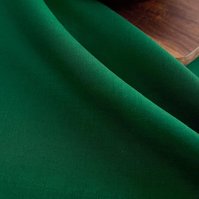 Solino Home Linen Tablecloth for Rectangle Tables 60 x 90 Inch - 100% Pure Linen Christmas Green Table Cloth - Fete, Machine Washable Cloth Tablecloth for St Patricks Day