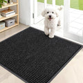 OLANLY Front Door Mat Indoor Outdoor Entrance, Waterproof Heavy Duty Doormat, Fade Resistant, Low Profile, Easy Clean Patio Porch Welcome Floor Mats for Entry, 35x30, Off-Black