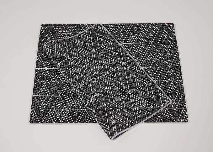 Mintrico placemat for Dining Table Set of 2 Silicone Heat Resistant Non Slip (Charcoal)