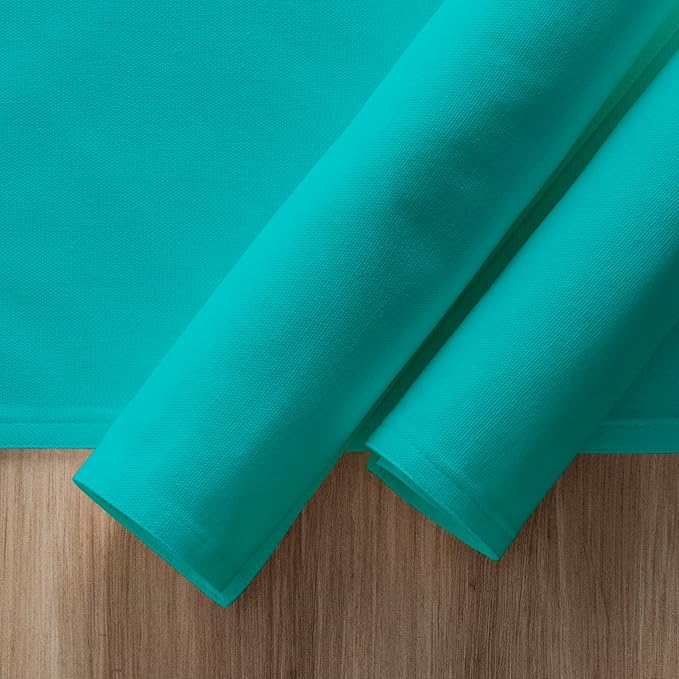 Calicot Placemats Set of 6 100% Cotton Washable Cloth Place Mats, Reusable Table Mats for Spring/Summer & Thanksgiving Christmas Decorations Kitchen Dining Party Wedding (Teal Blue, 13" x 19")