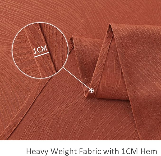 maxmill Jacquard Tablecloth Swirl Design Spillproof Wrinkle Free Heavy Weight Soft Table Cloth Halloween Decorative Fabric Table Cover for Fall Harvest Thanksgiving Dinner, Square 52 x 52 Inch Rust