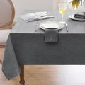 Softalker Outdoor Tablecloth 84x60 Inch Rectangle Dark Grey Table Cloths Linen Textured Stain and Wrinkle Resistant Modern Decorative Dining Table Cover for Spring, Summer, Tea Party, Birthday, Pinic