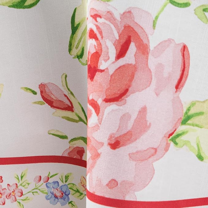 Maison d' Hermine Table Cloth Round Table 100% Cotton 63 Round Inches Tablecloth Reusable Decorative for Dining Room Farmhouse Home Valentines Day Decorations Spring Summer - Vintage Floral