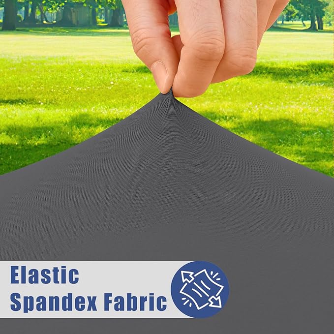 Spandex 6 Foot Rectangle Table Cloth 2 Pack, Elastic Fitted Tablecloths for Picnic, Stretch Washable Patio Table Cover for Outdoor, Camping, Banquet and Parties (Dark Grey, 30"x72")