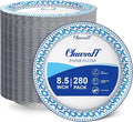 8.5 Inch Paper Plates Bulk 280 Count, Cut Proof Heavy Duty Paper Plates, Soak Proof Dessert Plate, Disposable Dinner Plate for Party, Birthday and Picnic