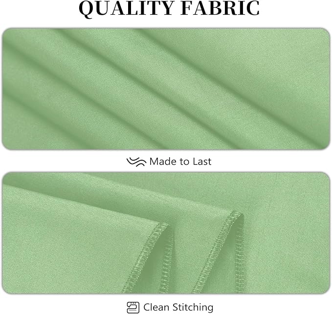 8 Pack Sage Green Tablecloth 60 x 102 Inch Rectangular Table Cloth for 6 Foot Rectangle Tables, Wrinkle Resistant Washable Polyester Fabric Table Covers for Wedding Party Banquet Buffet and Camping