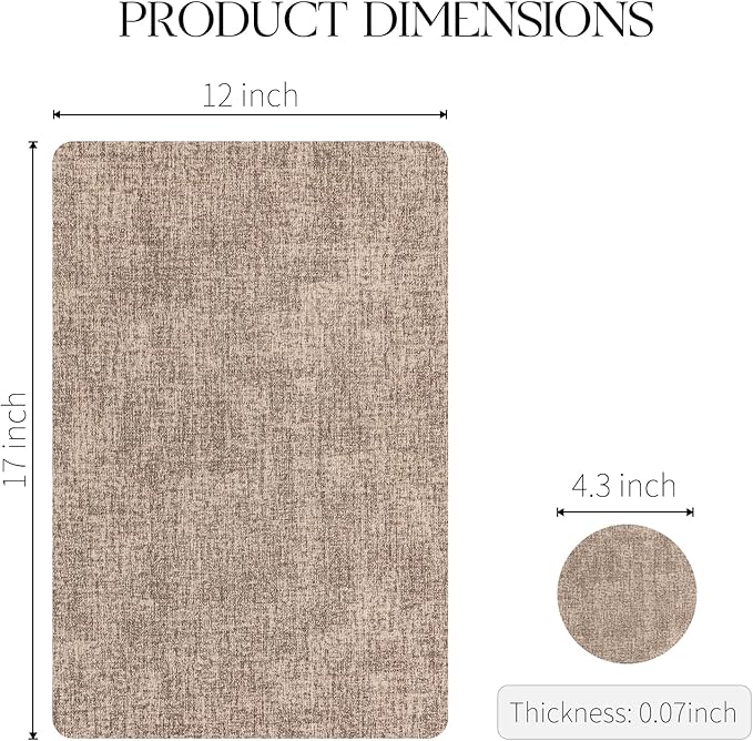 MOSAYT Placemats Set of 4, Heat Resistant Vinyl Place Mats with Coasters, 100% Waterproof Wipeable Washable Faux Leather Table Mats for Kitchen Dining Party Indoor Outdoor, 12" x 17", Khaki