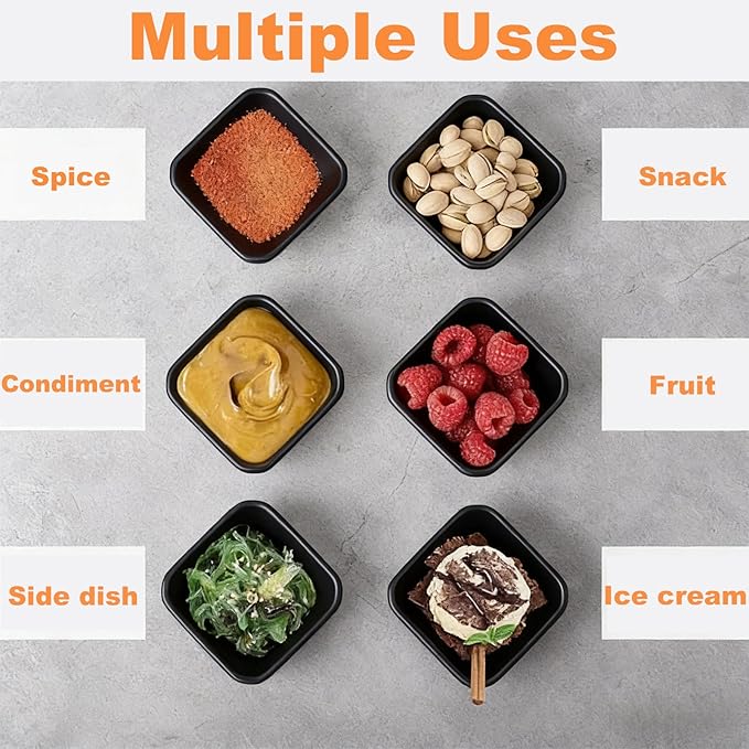 24 Pcs Dipping Sauce Bowls, 3 oz Small Sauce Bowls, Dish for Ketchup, Vinegar, Sushi, BBQ and Party Dinner