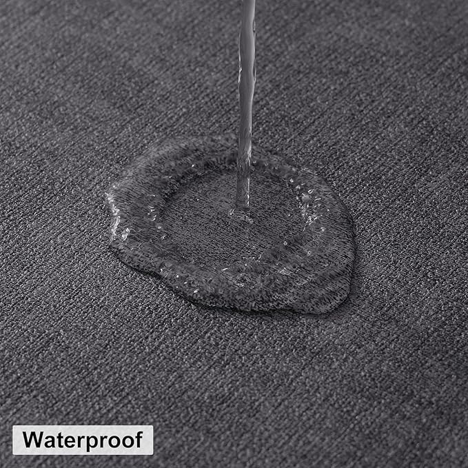 homing Round Faux Leather Placemat and Coaster 8 Packs, Washable Heat Resistant Dining Place Mats, Wipeable Double-Sided Table Mats for Indoor and Outdoor, Diameter 13 and 3.93 inch, Charcoal